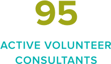 95 active Volunteer Consultants