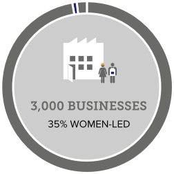 3,000 businesses. 35% women-led.