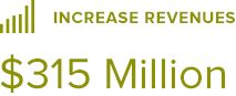 Increase Revenues: $315,000,000