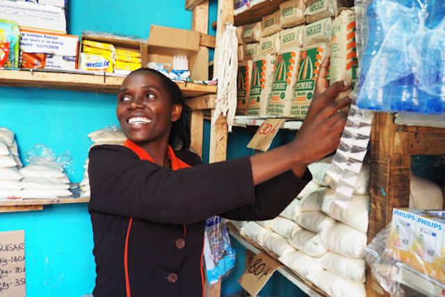 A duka owner in Nairobi, Kenya