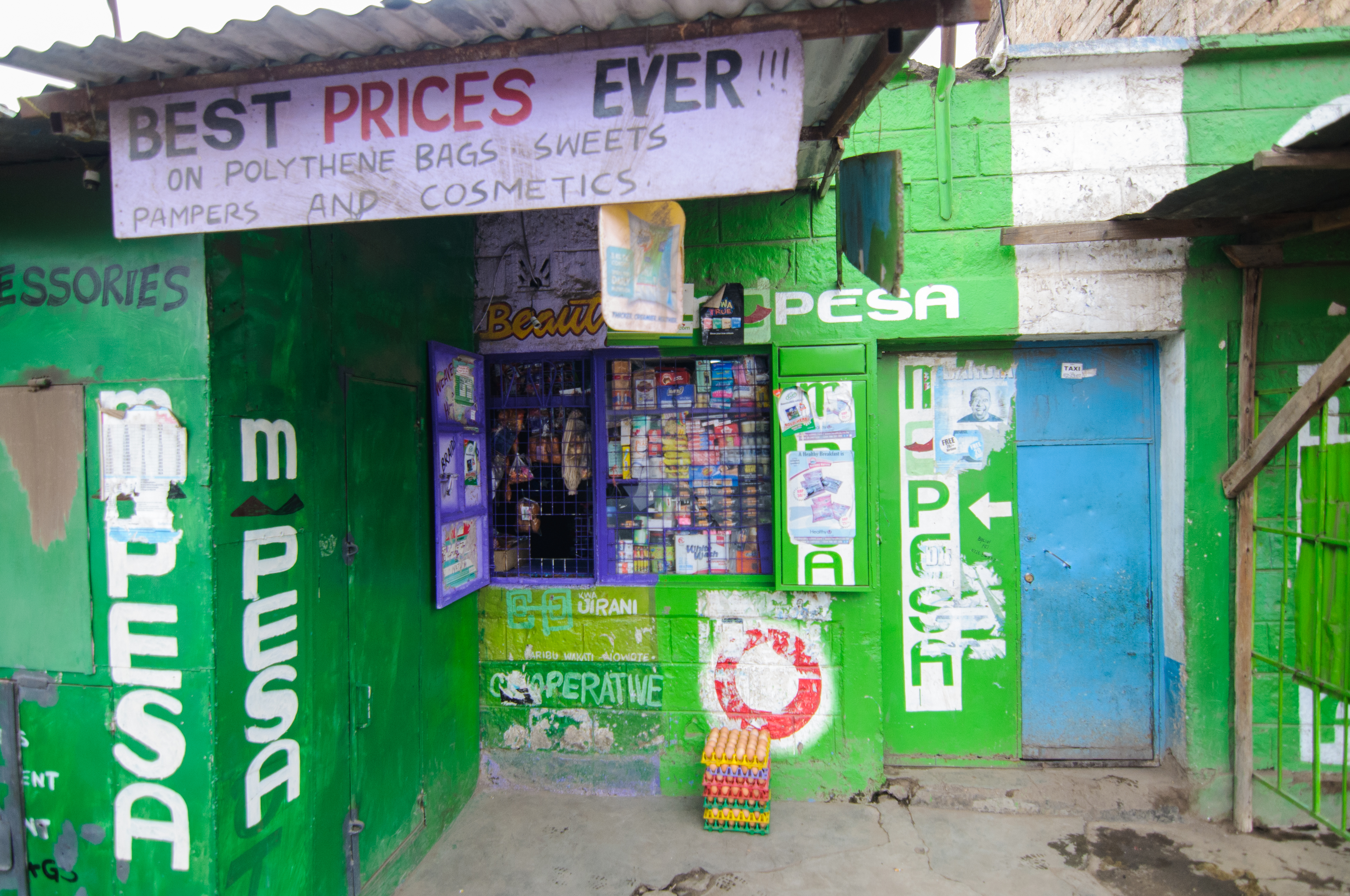 View from outside Cosmas Mwangi's shop