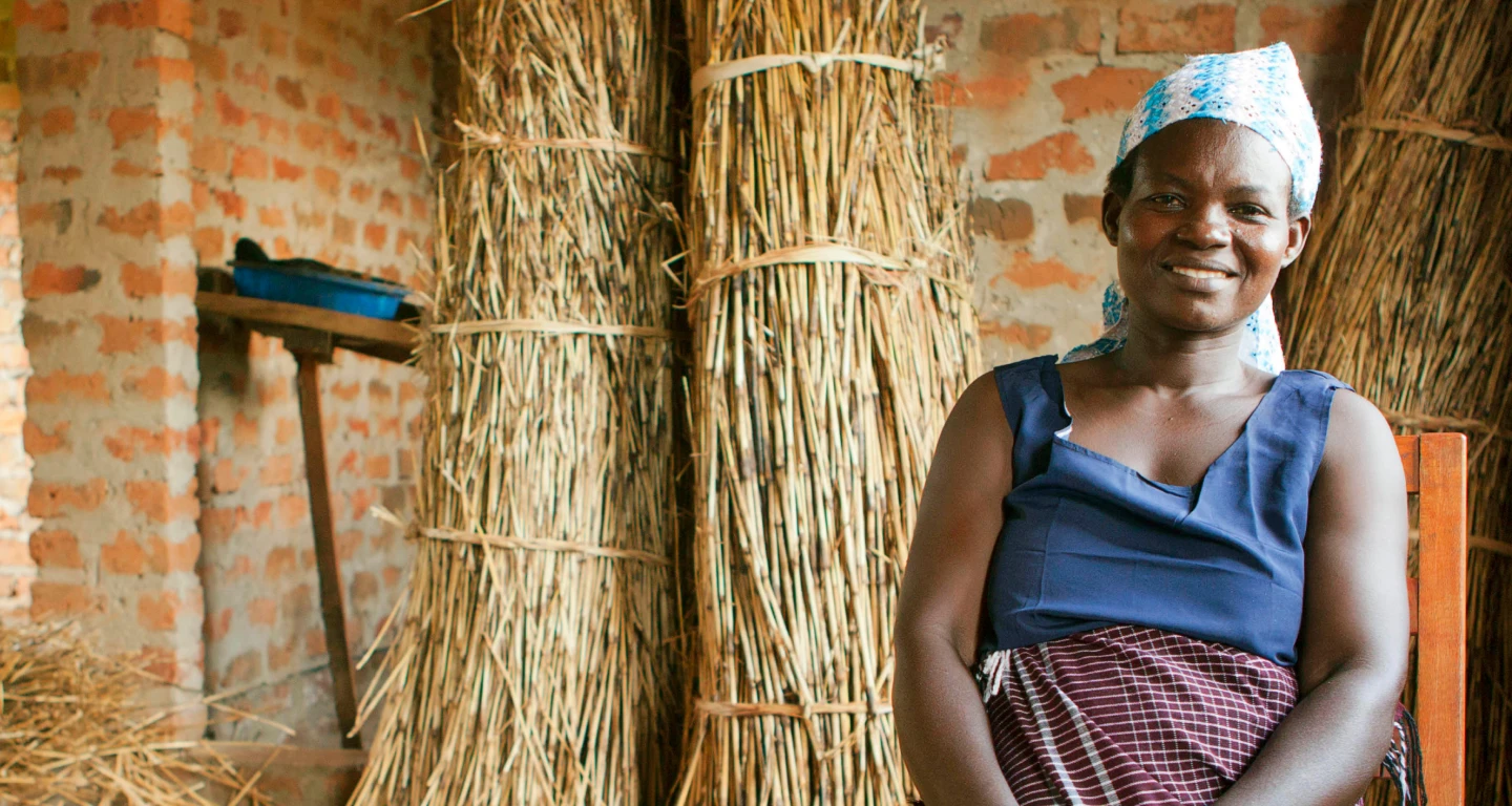 Smiling African Women with Wheat
