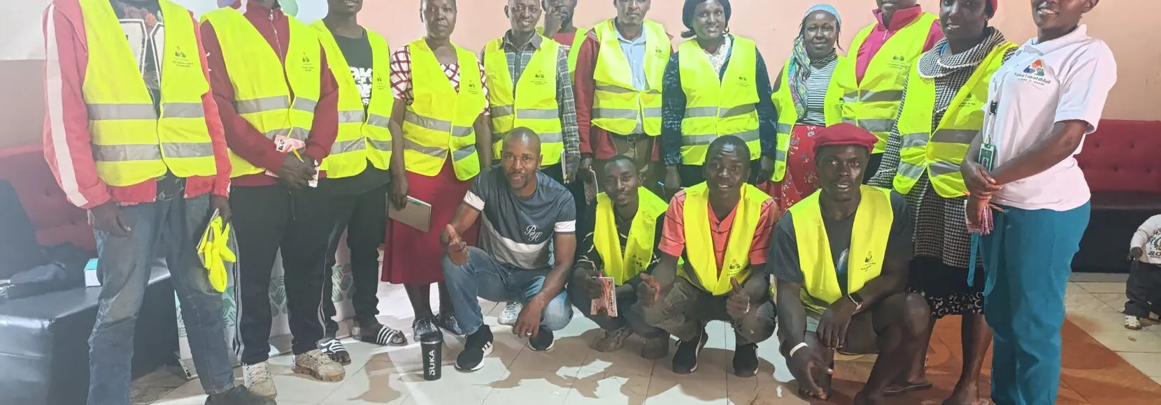 A photo taken during a waste management training session for the Creative Duka Owners Self Help Group in Mathare Area, Nairobi County.