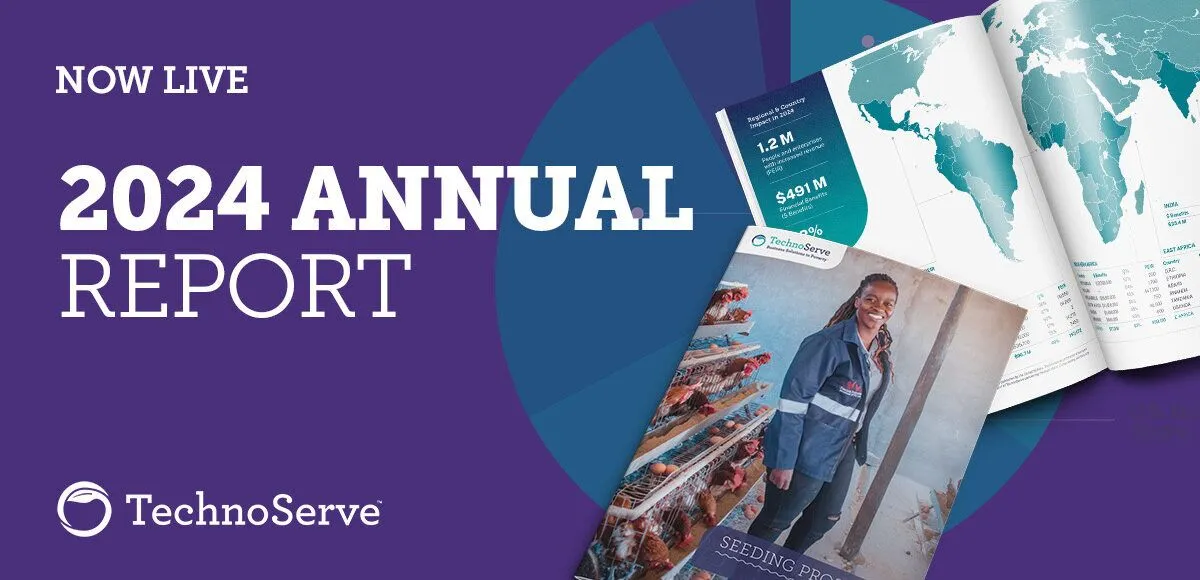 Image showing the main spread of TechnoServe's 2024 annual report