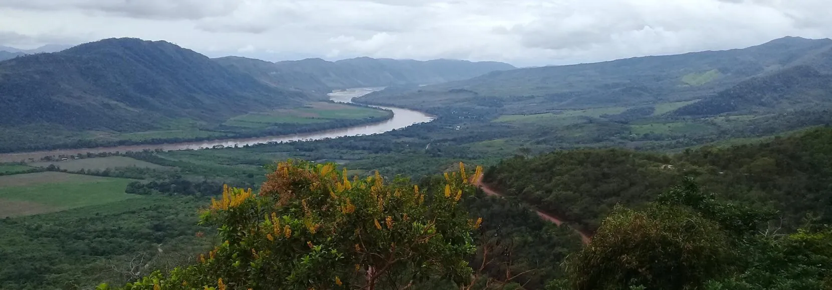 The Huallaga river valley in Peru
