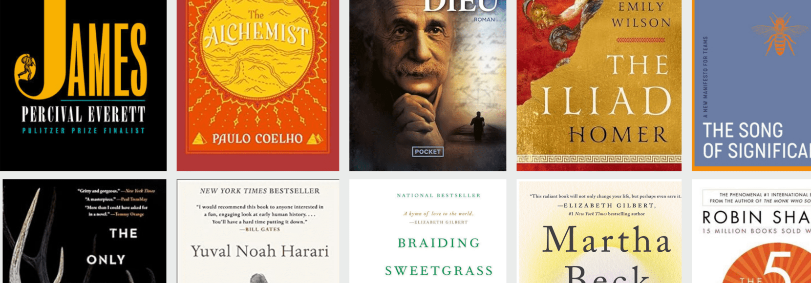 A graphic with inspiring book recommendations from TechnoServe staff.