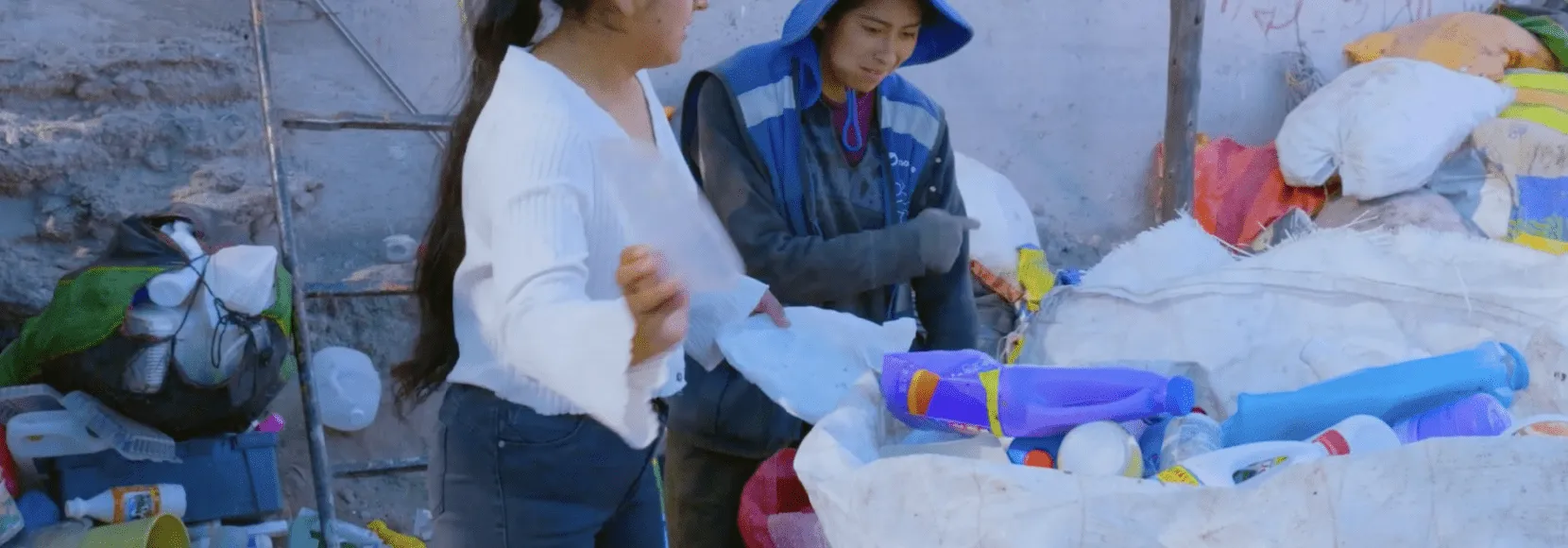 Vicky Huachaca at M&V Recyclesur AQP, a recycling business creating green jobs for youth in Arequipa, Peru