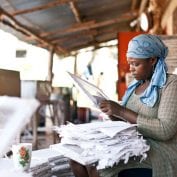 Woman working hard in Uganda