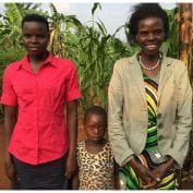 Athanasie with two of her daughters.