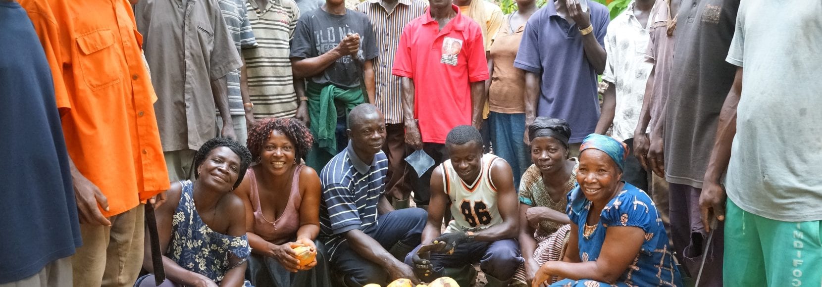 Group of people smiling at their cocoa