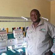 Man working in a sewing shop