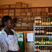 Woman working in store