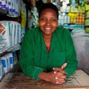 Woman smiling in store