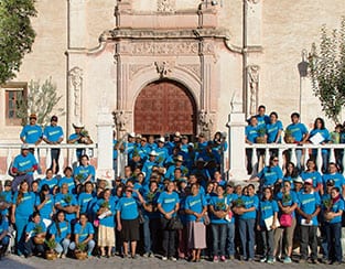 Group of people smiling together