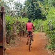 Young person riding bike