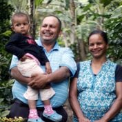 Young family smiling in Honduras