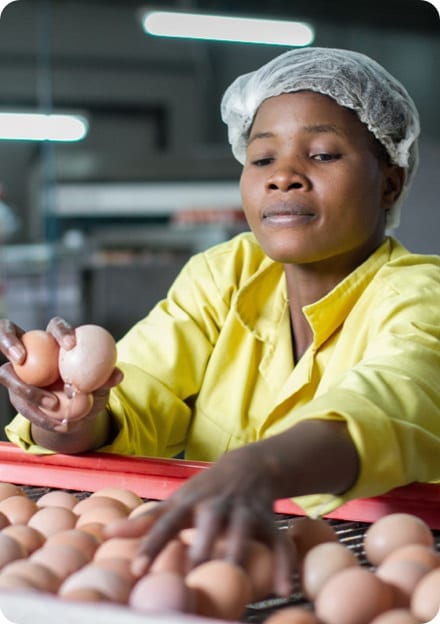 Woman working in a processing facility