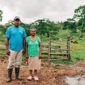 Two people in Nicaragua working on their farm