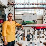 Idalia Medina stands in her shop in Managua, Nicaragua