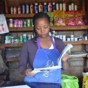 A shopkeeper in Kenya