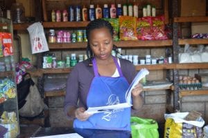 A shopkeeper in Kenya