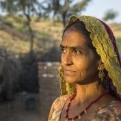 Indian woman staring into the distance