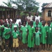 Group of kids and teachers in Uganda