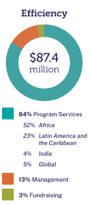 Graphic showing 2019 financial efficiency