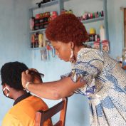 Entrepreneur Virginie Adounon owns two hair salons in Bohicon, Benin.