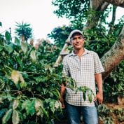 Coffee farmers who previously participated in TechnoServe's Better Coffee Harvest program. Taken October 2019.