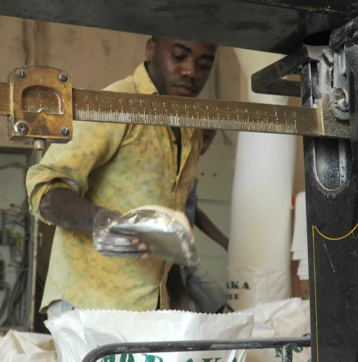 Man Processing Food