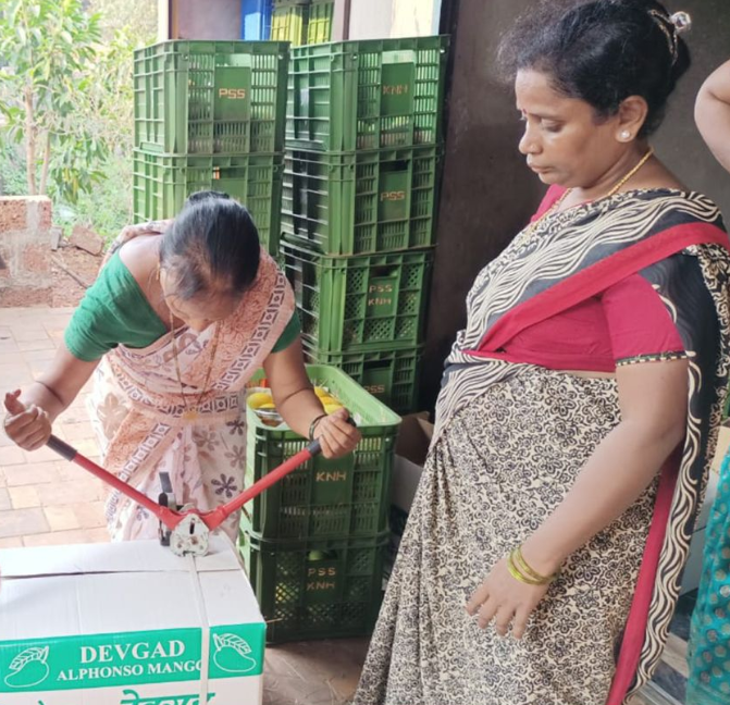 Image of two women in agriculture in India at work. 