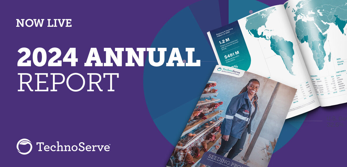 Image showing the main spread of TechnoServe's 2024 annual report