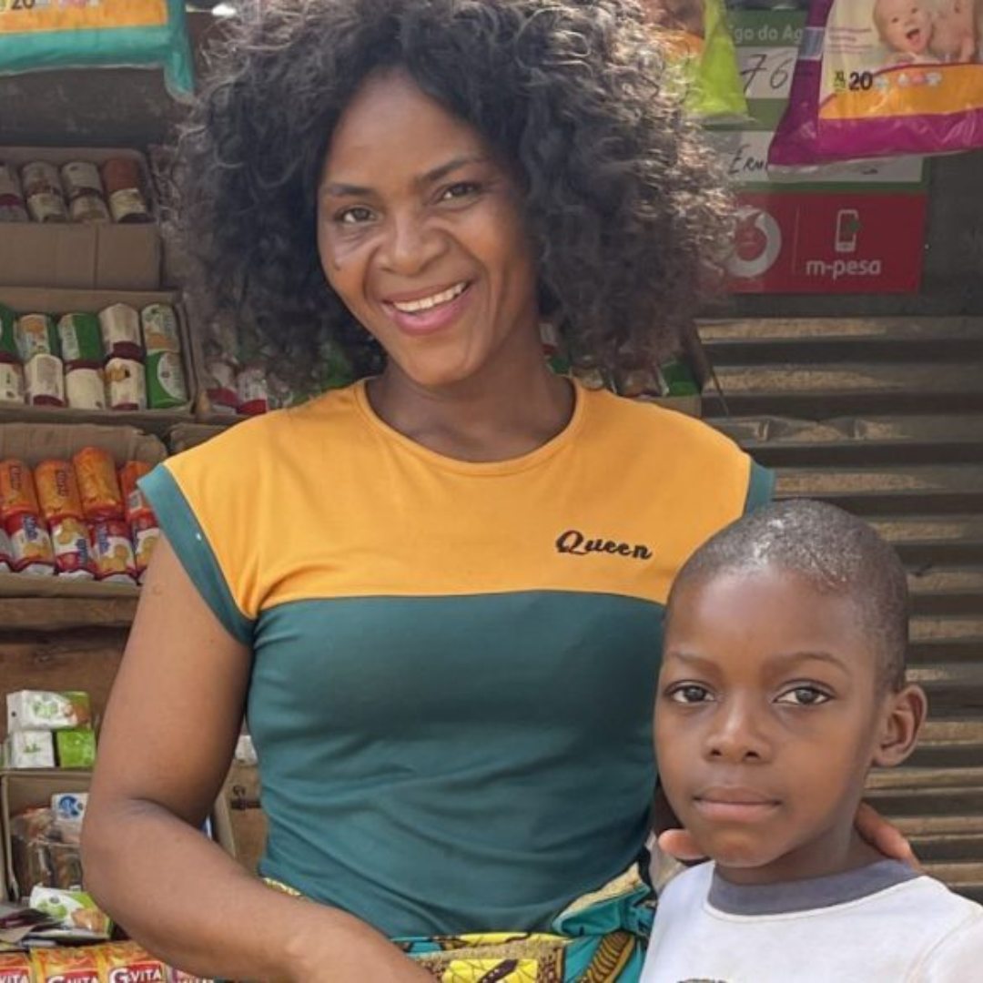 Ermelinda Cumbe and son, Woman Entrepreneur, Mozambique