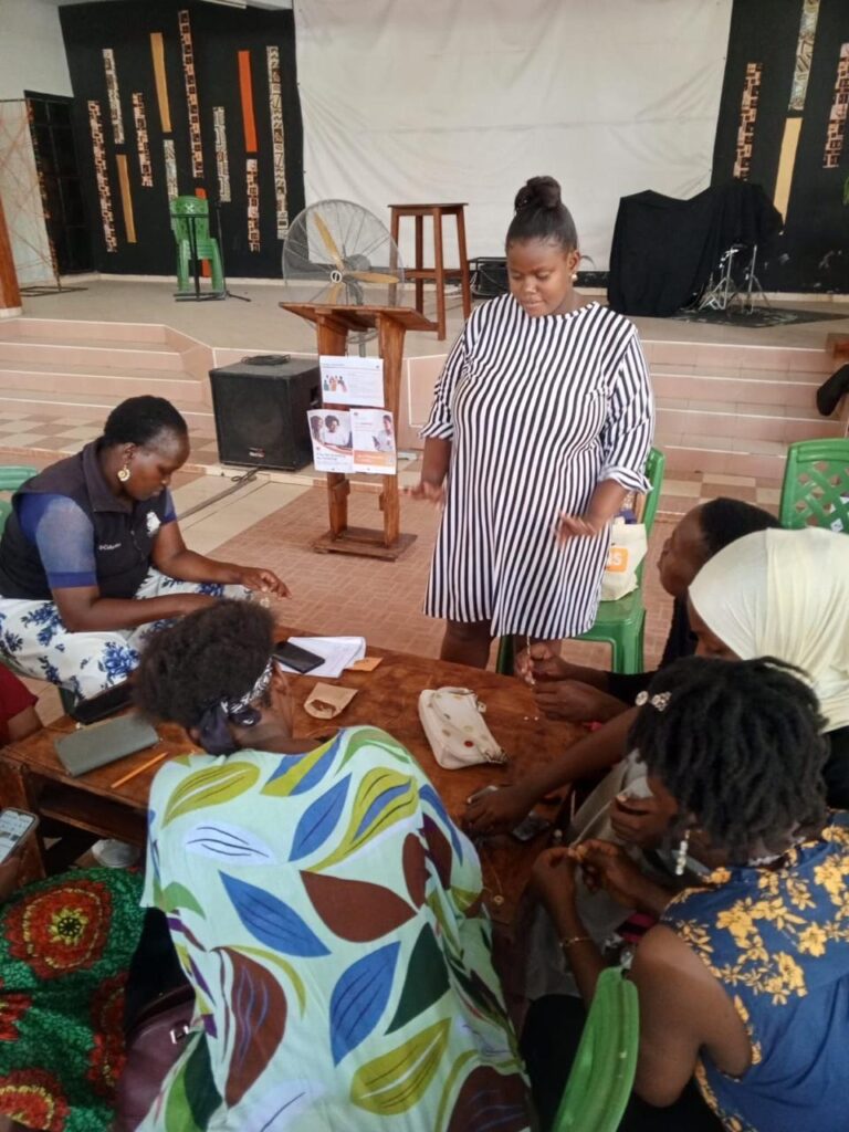 Gloria Mwadzi at a mentorship session in Bamburi, Mombasa, Kenya.