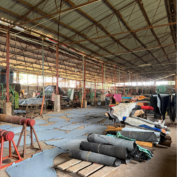 A tannery in Kenya ground drying their wet blue (semi-processed) leather. (TechnoServe)