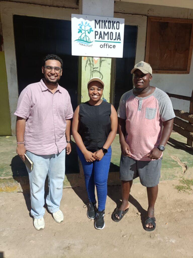 Bea Wintschnig (right) and Lucy Mbaye (left) at Lamu Naturals Factory in Lamu, where they explored partnership opportunities to source coconut oil from local partner Action Life.